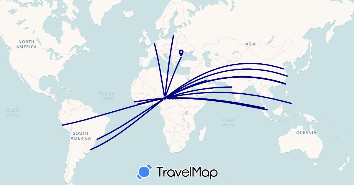 TravelMap itinerary: driving in Belgium, Bulgaria, Brazil, China, India, Liberia, Lithuania, Malaysia, Nigeria, Peru, Philippines, Saudi Arabia, Sierra Leone, Taiwan (Africa, Asia, Europe, South America)